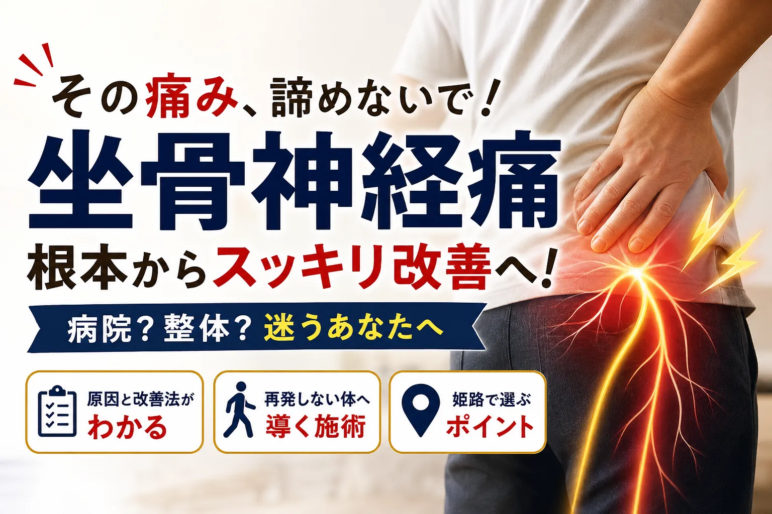 坐骨神経痛を姫路で治すなら必読!病院か整体か迷う痛みの原因と根本改善法